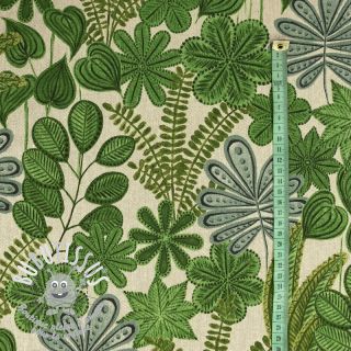 Tissu déco Linenlook Arty botanic leaves