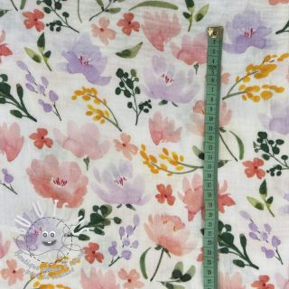 Tissu double gaze/mousseline Big summer flowers digital print
