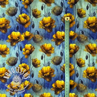Jersey VISCOSE It's Raining Poppy's blue digital print
