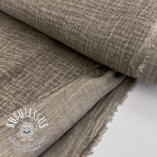 Tissu double gaze/mousseline Vintage taupe