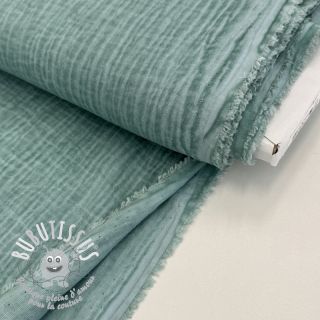Tissu double gaze/mousseline Vintage old green