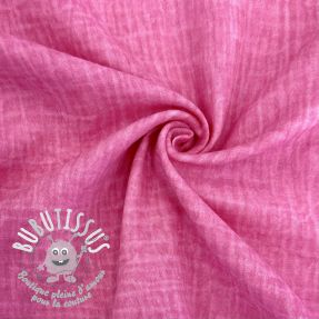 Tissu double gaze/mousseline Vintage fuchsia