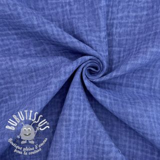 Tissu double gaze/mousseline Vintage cobalt