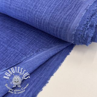 Tissu double gaze/mousseline Vintage cobalt