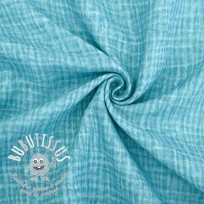 Tissu double gaze/mousseline Vintage aqua