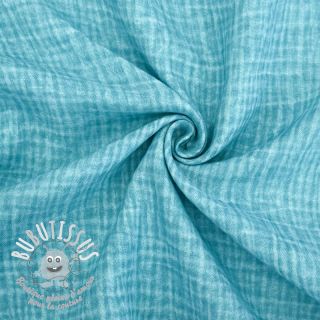Tissu double gaze/mousseline Vintage aqua