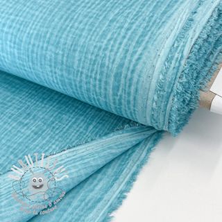 Tissu double gaze/mousseline Vintage aqua
