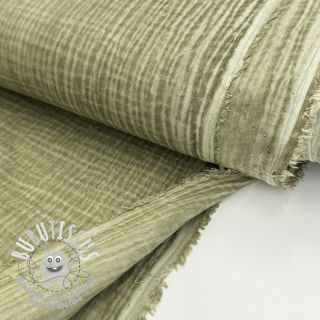 Tissu double gaze/mousseline Vintage khaki