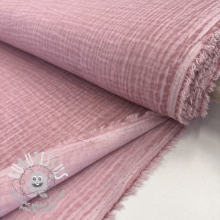 Tissu double gaze/mousseline Vintage old pink