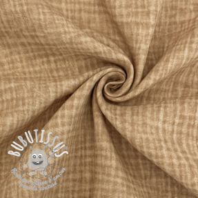 Tissu double gaze/mousseline Vintage camel