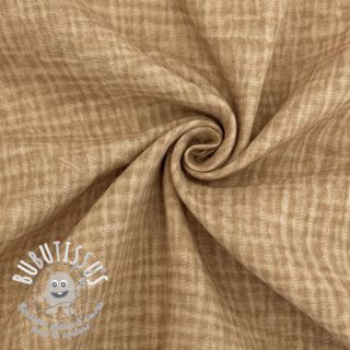 Tissu double gaze/mousseline Vintage camel