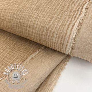 Tissu double gaze/mousseline Vintage camel