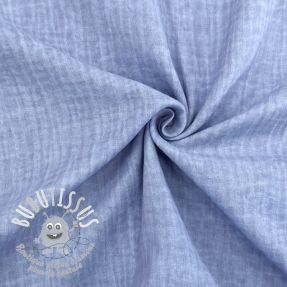 Tissu double gaze/mousseline Vintage old blue