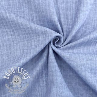Tissu double gaze/mousseline Vintage old blue