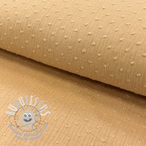 Tissu double gaze/mousseline DOBBY camel