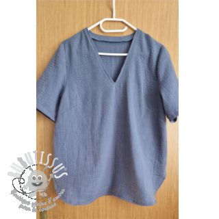 Tissu double gaze/mousseline jeans blue