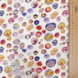 Viscose lin Natural Lin Livy blue digital print