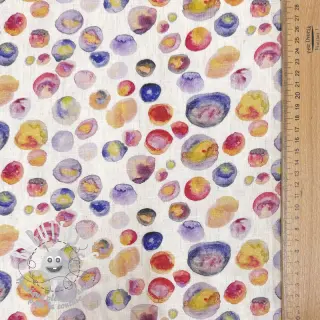Viscose lin Natural Lin Livy blue digital print