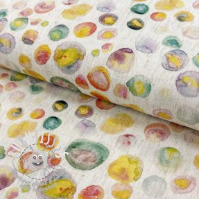 Viscose lin Natural Lin Livy green digital print