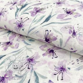 Viscose lin Natural Lin Laurel purple digital print