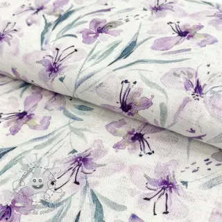 Viscose lin Natural Lin Laurel purple digital print