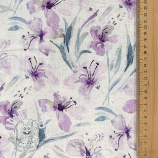 Viscose lin Natural Lin Laurel purple digital print