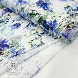Tissu coton SATIN Maui blue digital print