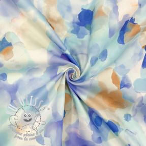 Tissu coton SATIN Niihau blue digital print