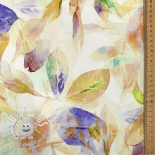 Tissu coton SATIN Hawaii yellow digital print