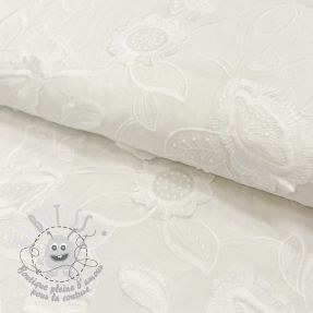 Tissu coton EMBROIDERY Catchy Swingy off white