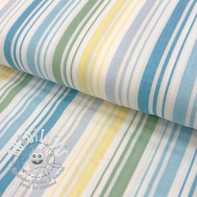 Tissu double gaze/mousseline Beach Stripe blue