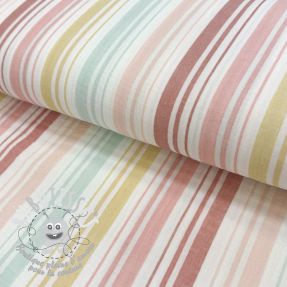 Tissu double gaze/mousseline Beach Stripe red