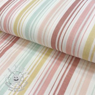 Tissu double gaze/mousseline Beach Stripe red
