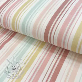 Tissu double gaze/mousseline Beach Stripe red
