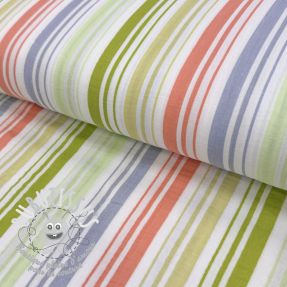 Tissu double gaze/mousseline Beach Stripe green
