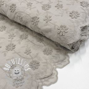 Tissu coton EMBROIDERY Catchy daisy beige