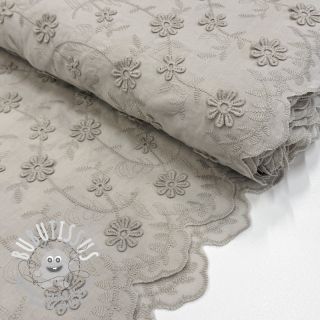 Tissu coton EMBROIDERY Catchy daisy beige
