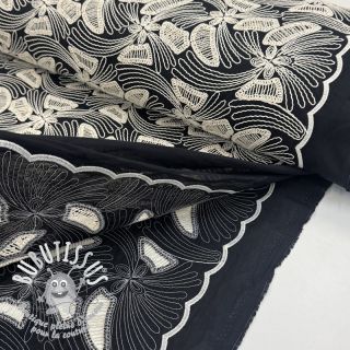 Tissu coton EMBROIDERY Amia black