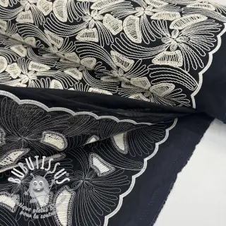 Tissu coton EMBROIDERY Amia black