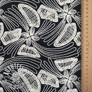Tissu coton EMBROIDERY Amia black