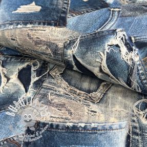 Tissu coton TWILL DENIM Mix print design C
