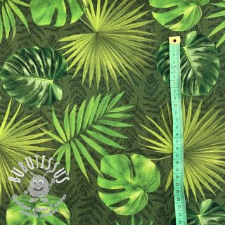 Tissu déco avec finition en Teflon LEAVES AMAZON