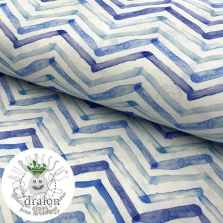 Tissu déco avec finition en Teflon WATERCOLOUR ZIGZAG