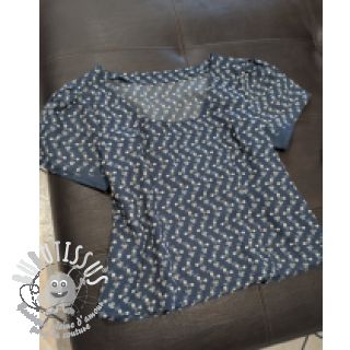 Tissu coton JEANS Embroidery dark blue
