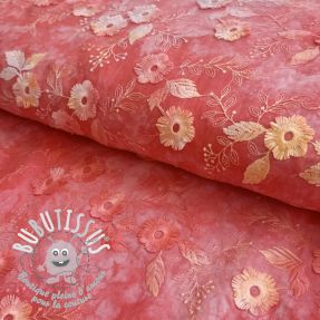 Tissu coton TIE DYE EMBROIDERY Poppy design K
