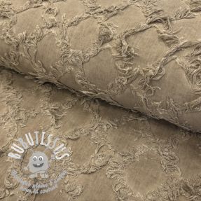 Tissu coton Lin Vintage Fringe Diamonds naturals