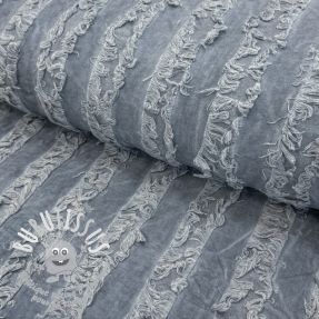 Tissu coton Lin Vintage Fringe Stripe blue