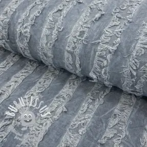 Tissu coton Lin Vintage Fringe Stripe blue