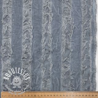 Tissu coton Lin Vintage Fringe Stripe blue