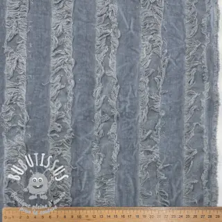Tissu coton Lin Vintage Fringe Stripe blue